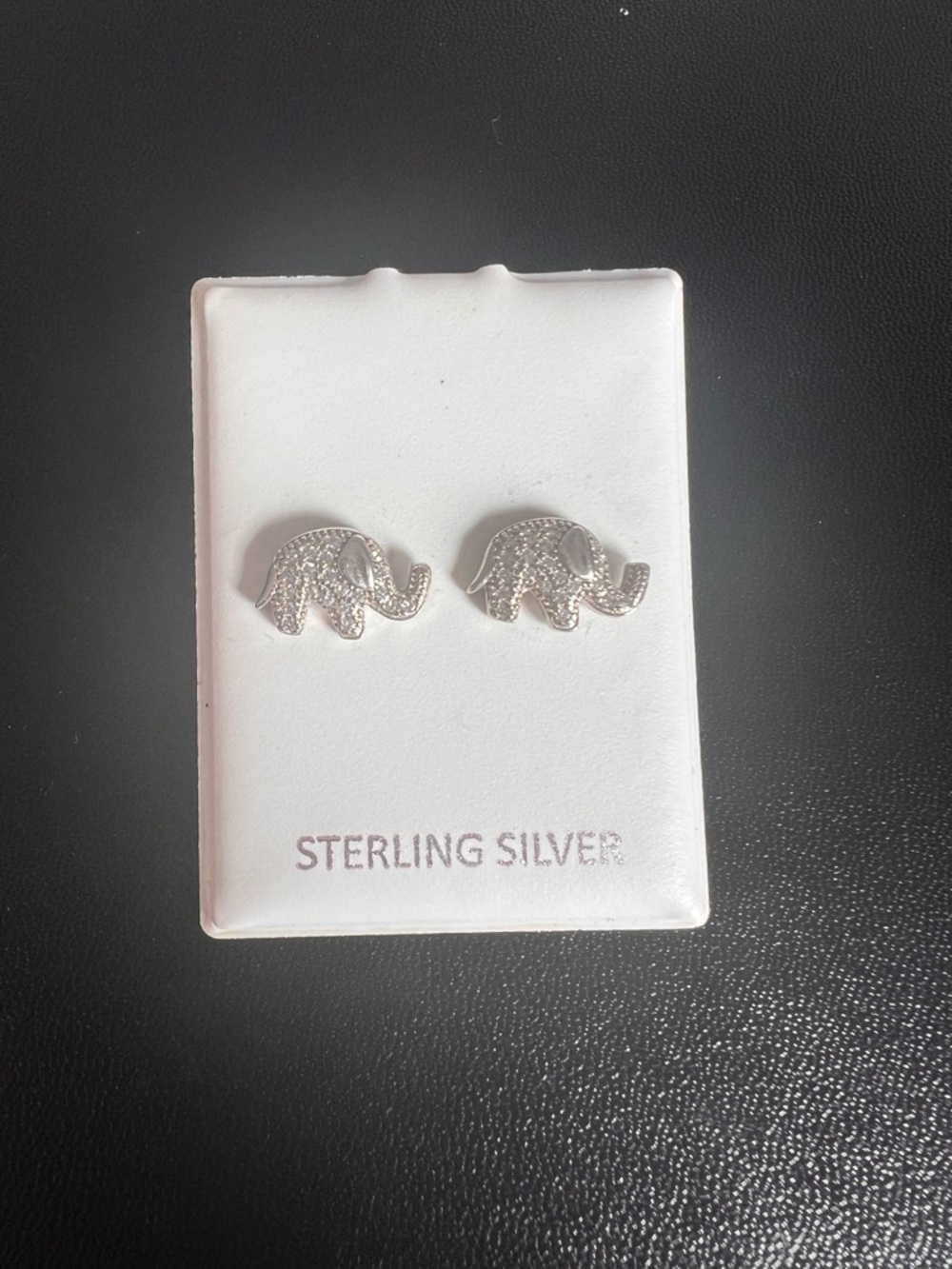 NWT Sterling Silver Elephant Stud Earrings - Silver
